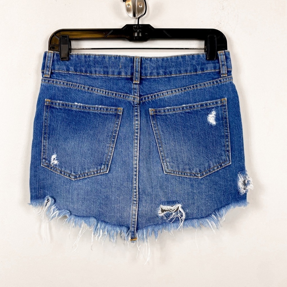 Free People Wild Rose Embroidered Denim Mini Skirt - Picture 11 of 14